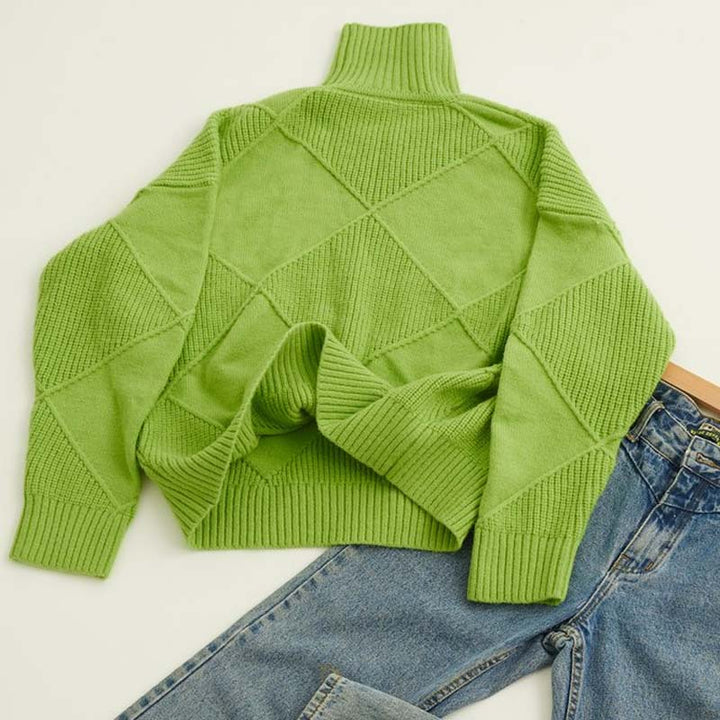 Women’s Textured Turtleneck Knit Sweater