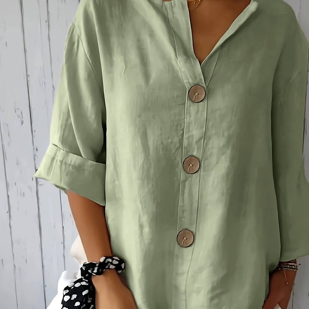 Women’s Relaxed Button-Front Blouse