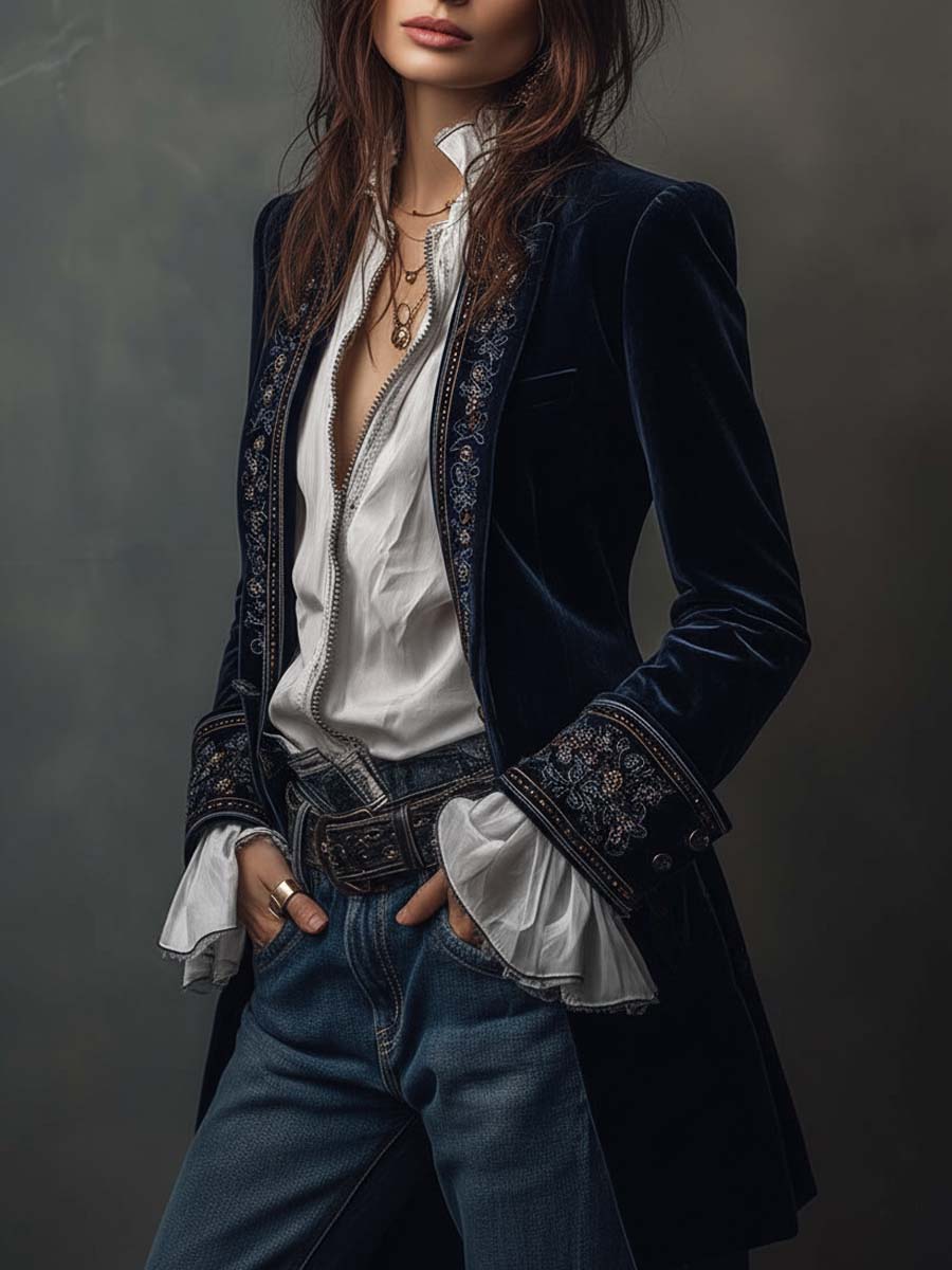 Women’s Long Embroidered Jacket