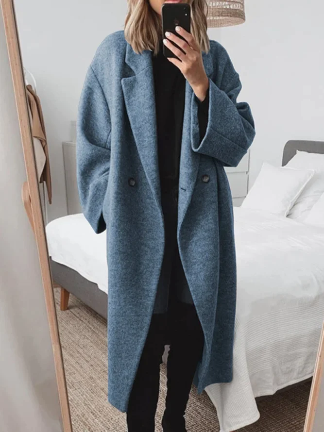 Women’s Long Double-Breasted Belted Trench Coat