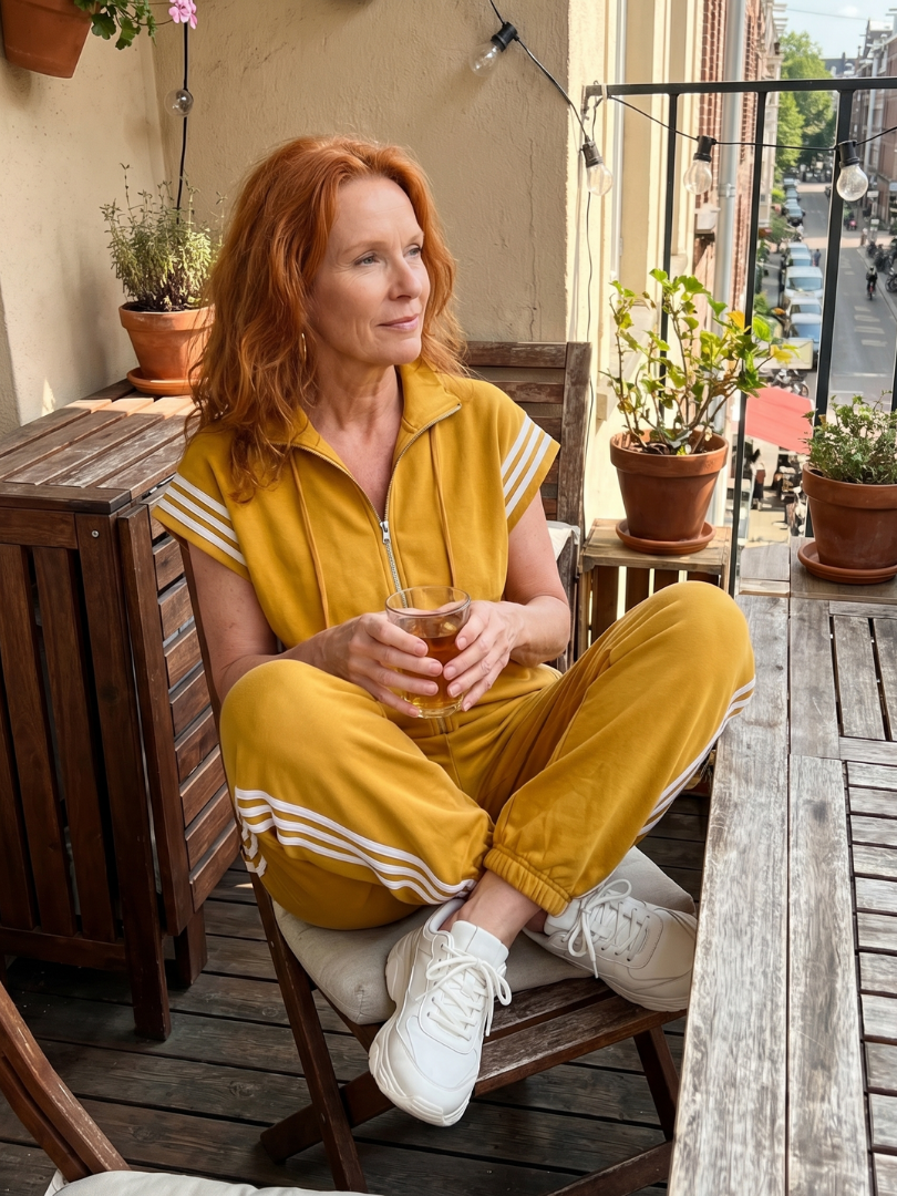 Women’s Zip Front Striped Panel Jumpsuit