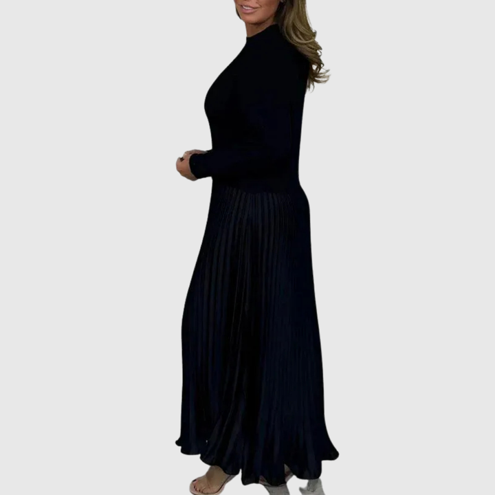 Women’s Two Piece Pleated Maxi Dress And Sweater Set