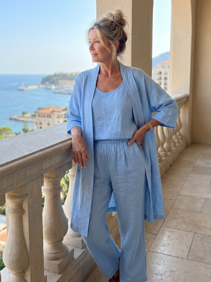 Women’s Three-Piece Relaxed Fit Top And Pants Set