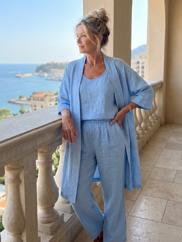 Women’s Three-Piece Relaxed Fit Top And Pants Set