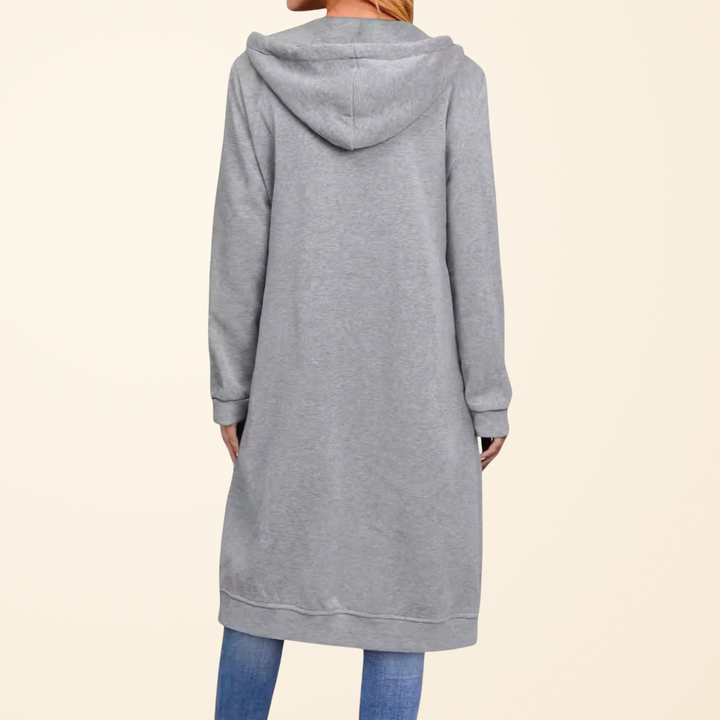 Women’s Relaxed Zip-Up Longline Cardigan