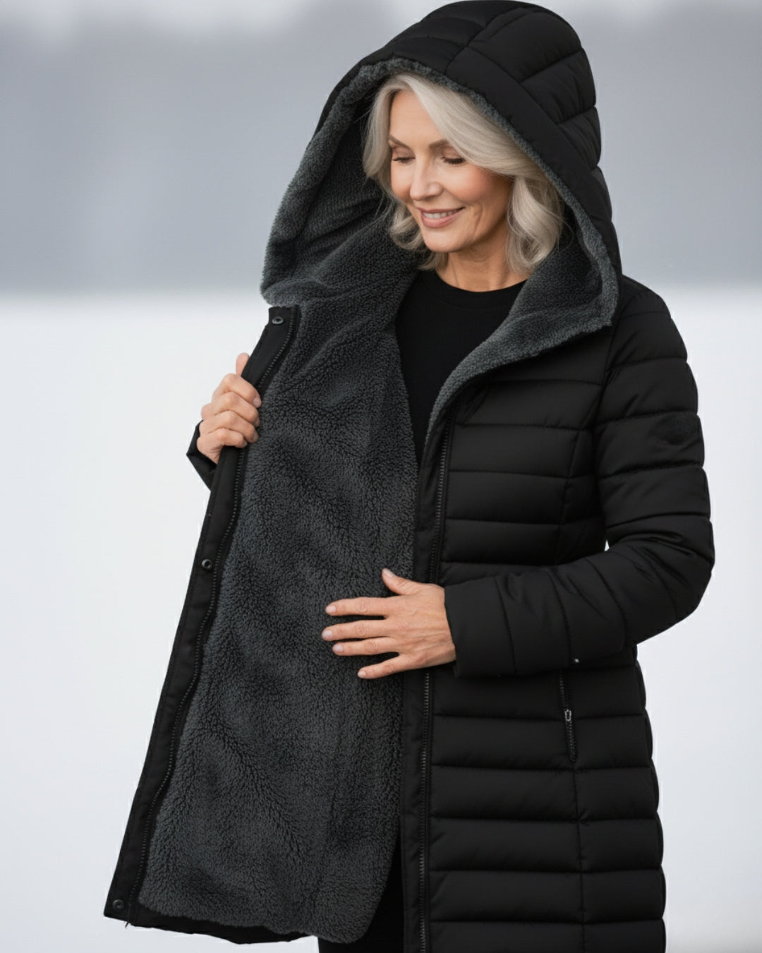 Women’s Fleece Lined Winter Puffer Coat