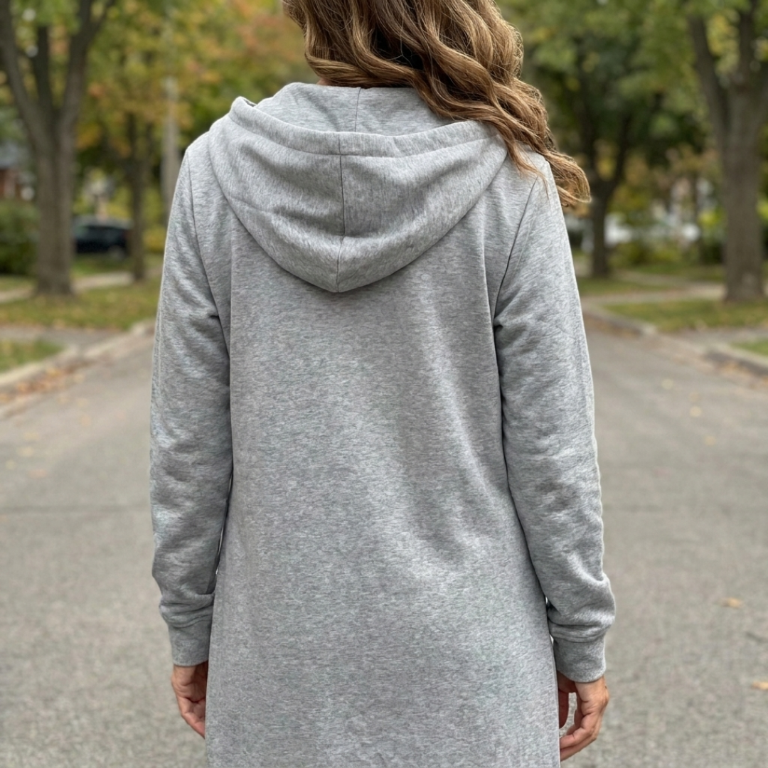 Women’s Relaxed Zip-Up Longline Cardigan