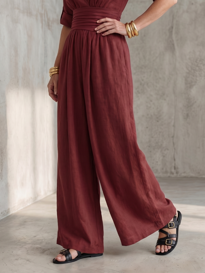 Women’s Cross Front Wide Leg Jumpsuit