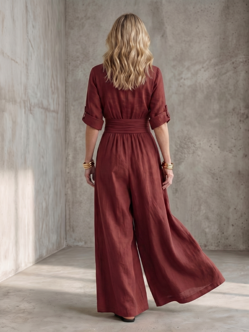 Women’s Cross Front Wide Leg Jumpsuit