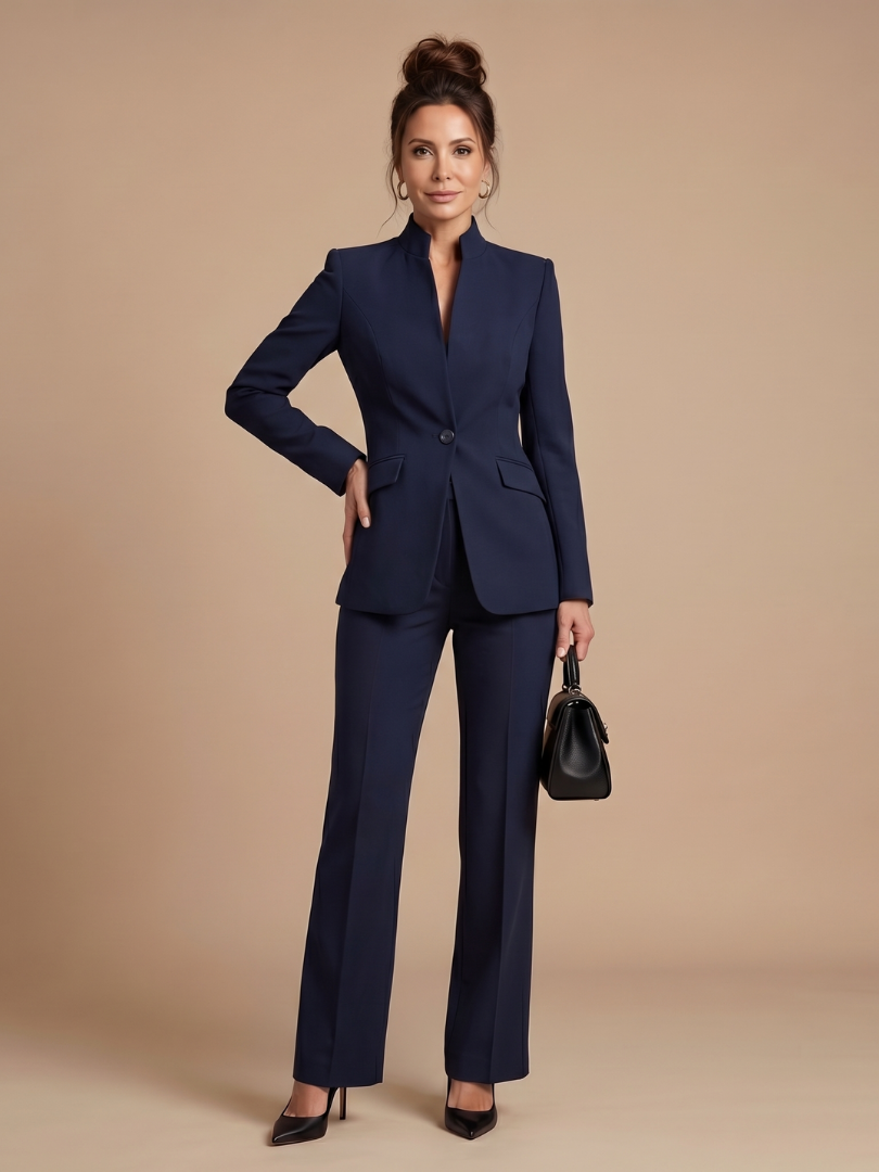 Women’s Tailored Stand Collar Suit
