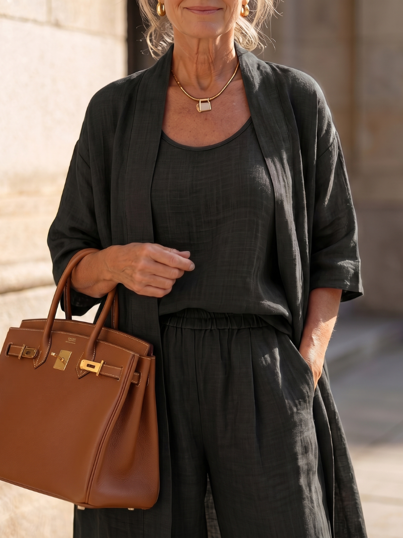 Women’s Three-Piece Relaxed Fit Top And Pants Set