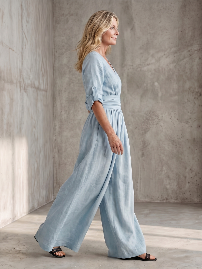 Women’s Cross Front Wide Leg Jumpsuit