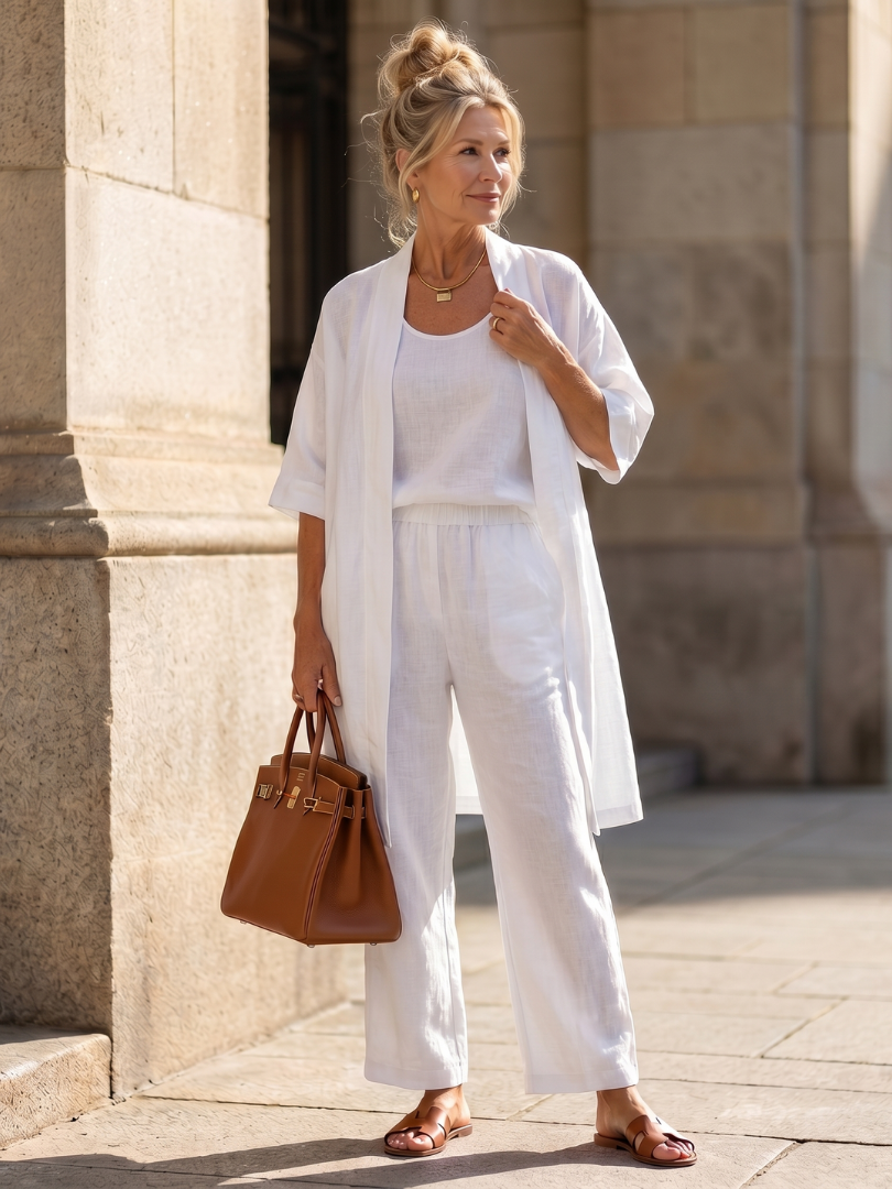 Women’s Three-Piece Relaxed Fit Top And Pants Set