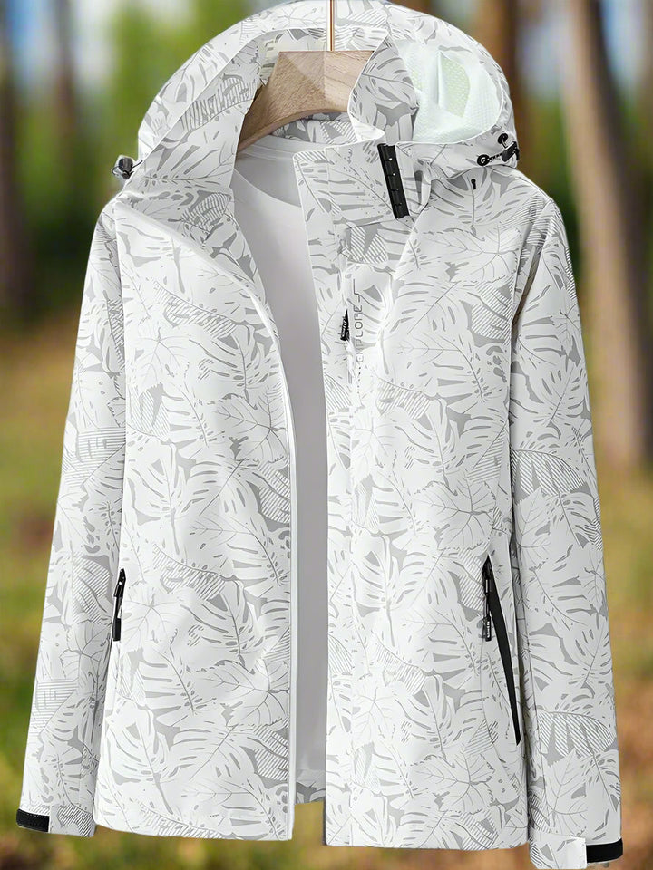 Women’s Leaf Print Lightweight Windbreaker Jacket