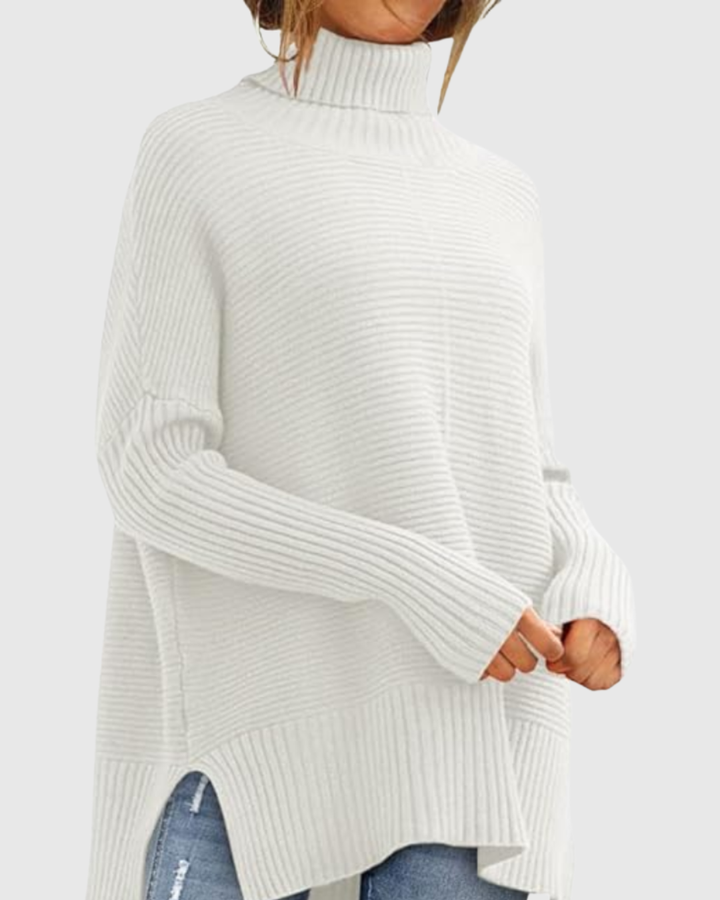 Women’s Ribbed Turtleneck Knit Sweater