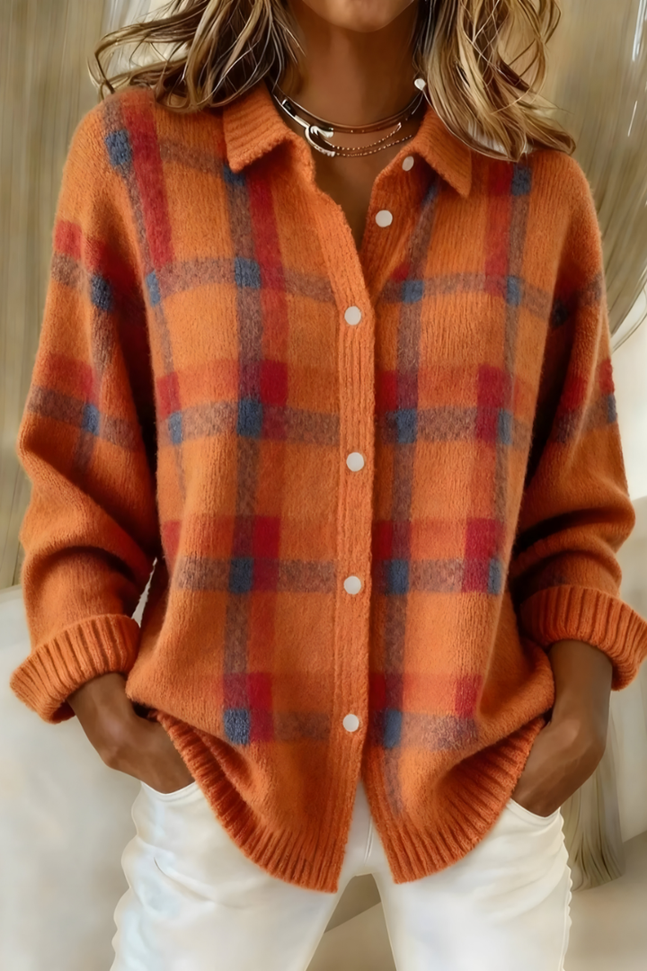 Women’s Plaid Knit Cardigan