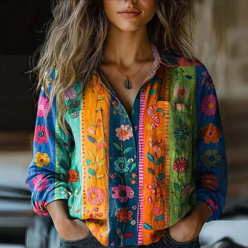 Women’s Vintage Boho Print Blouse
