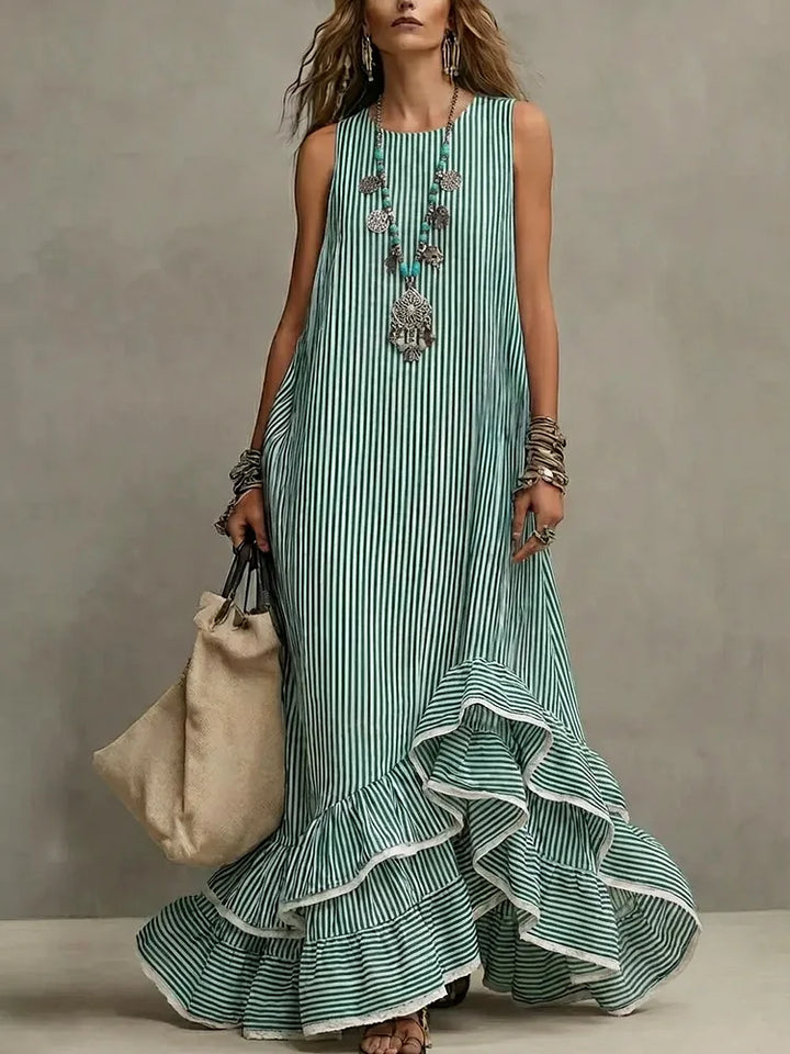 Women’s Retro Ruffled Maxi Dress