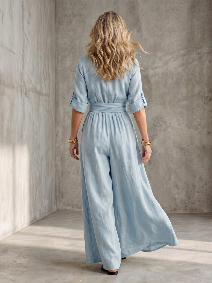 Women’s Cross Front Wide Leg Jumpsuit
