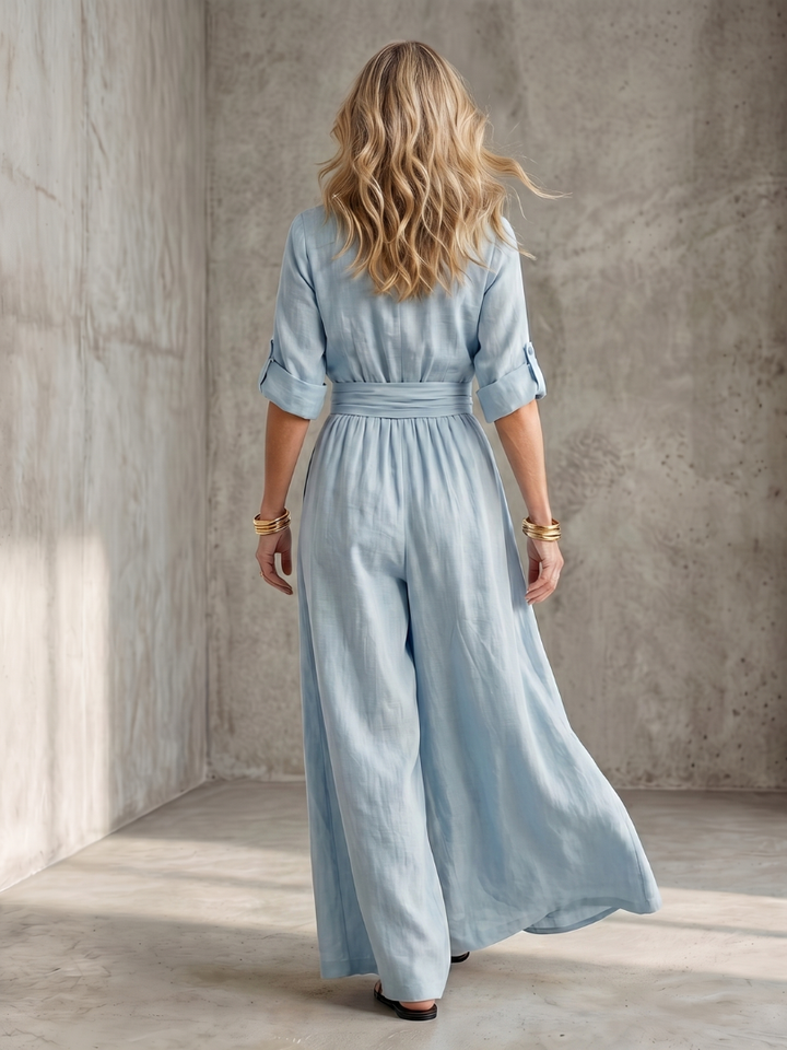 Women’s Cross Front Wide Leg Jumpsuit
