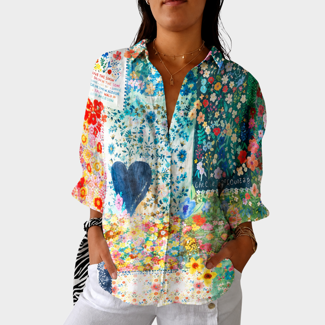 Women’s Lightweight Colorful Printed Blouse