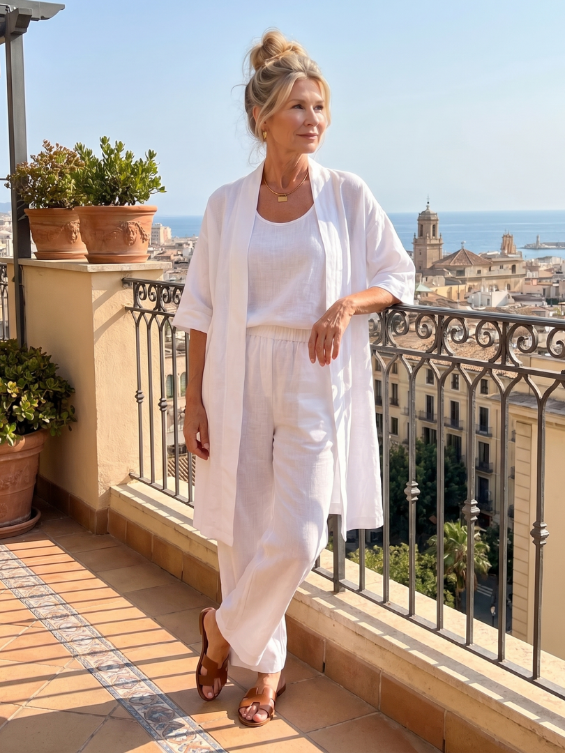 Women’s Three-Piece Relaxed Fit Top And Pants Set