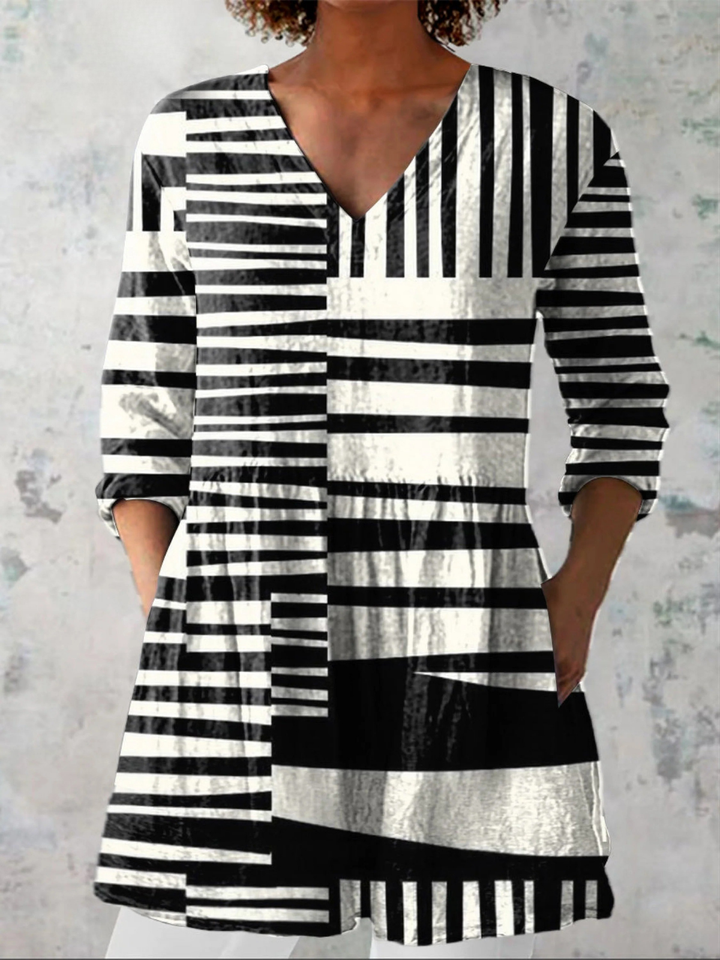 Women’s V-Neck Longline Blouse