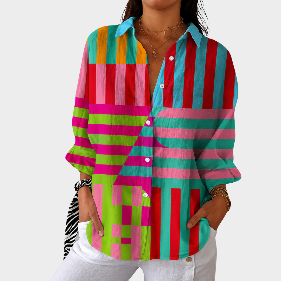 Women’s Lightweight Colorful Printed Blouse