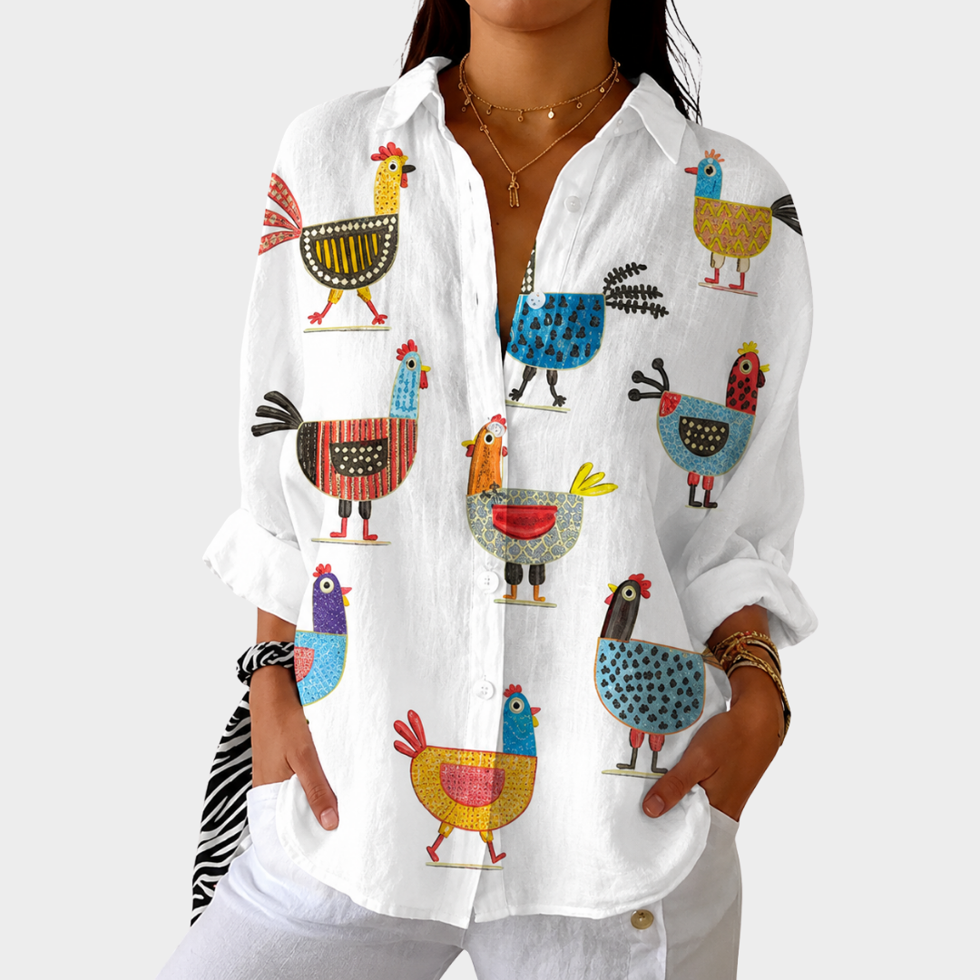 Women’s Lightweight Multicolor Printed Blouse