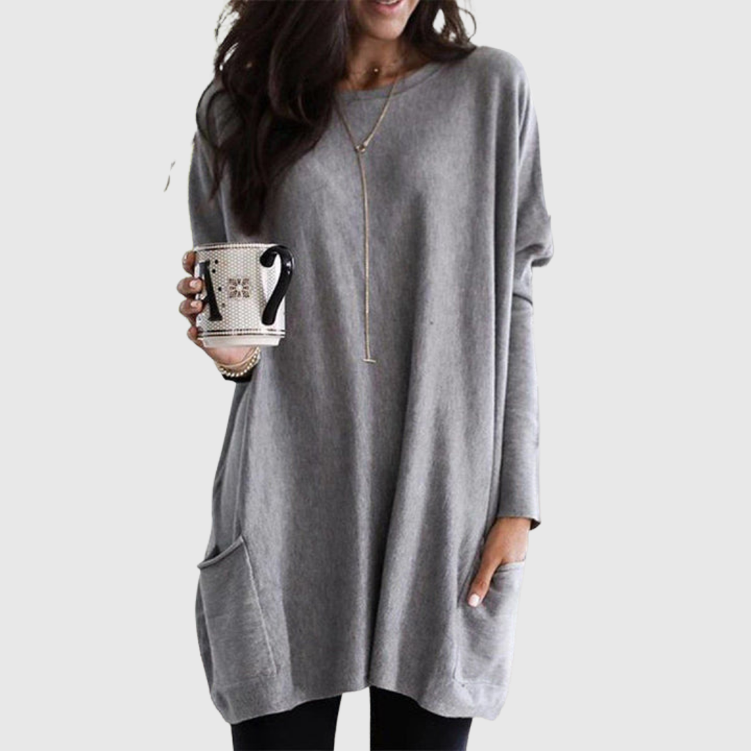 Women’s Relaxed Longline Pocket Tunic Top