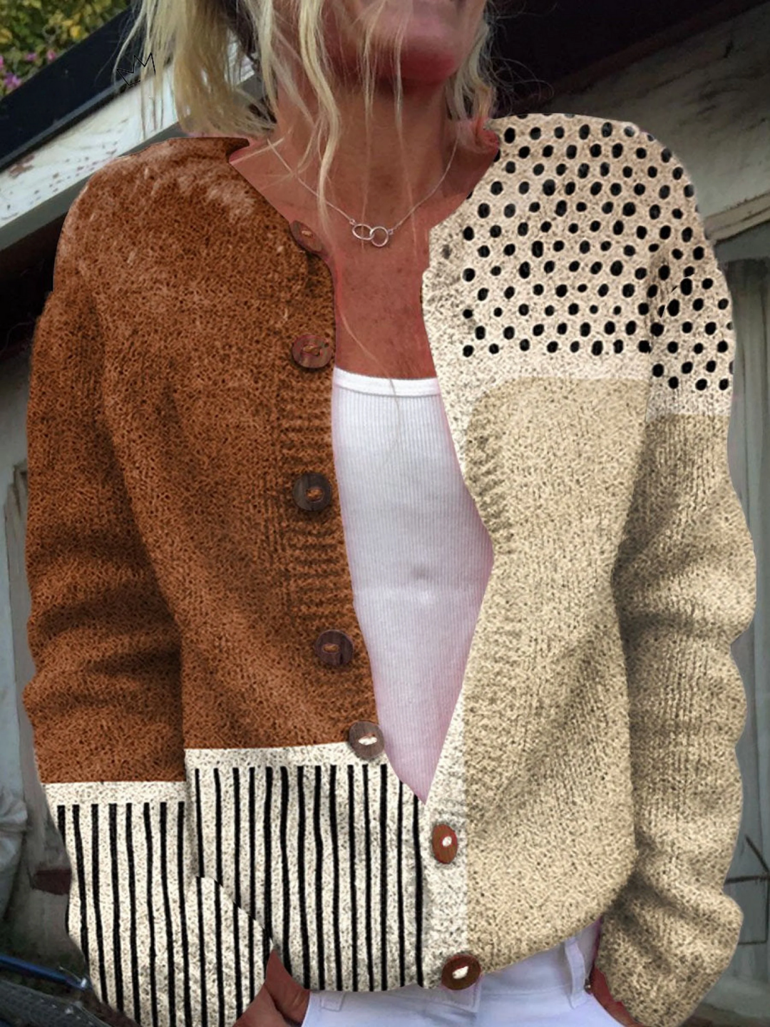 Women’s Polka Dot Button Up Cardigan