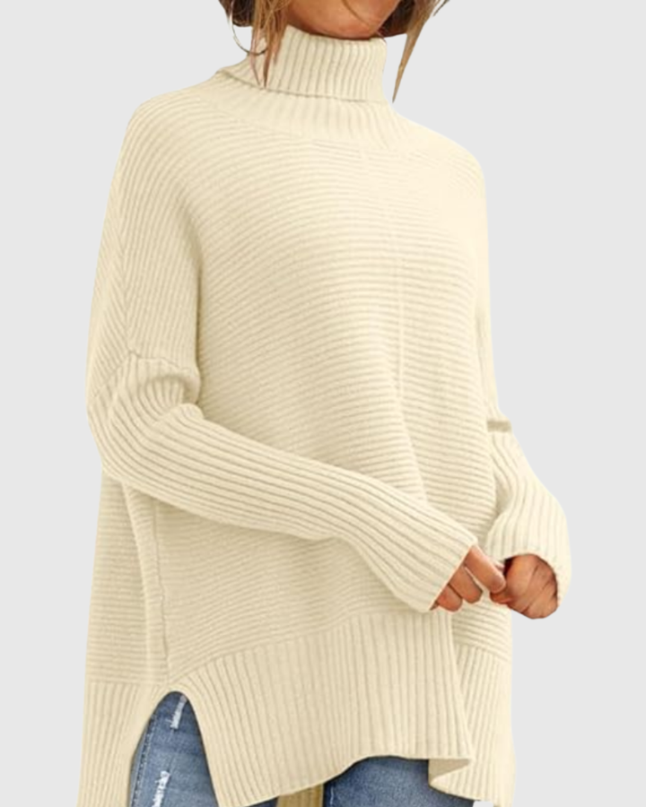 Women’s Ribbed Turtleneck Knit Sweater