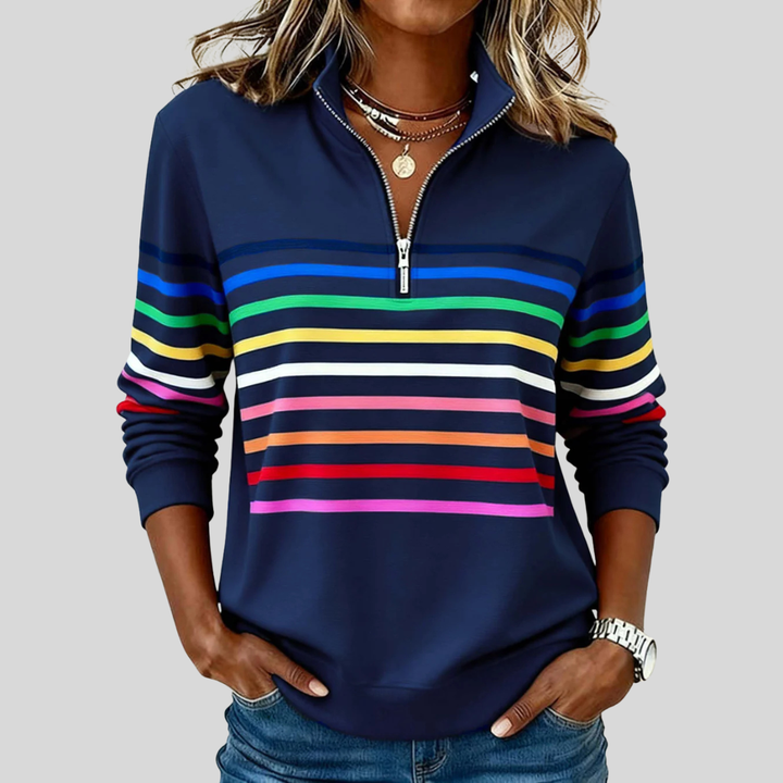 Women’s Striped Quarter-Zip Sweatshirt