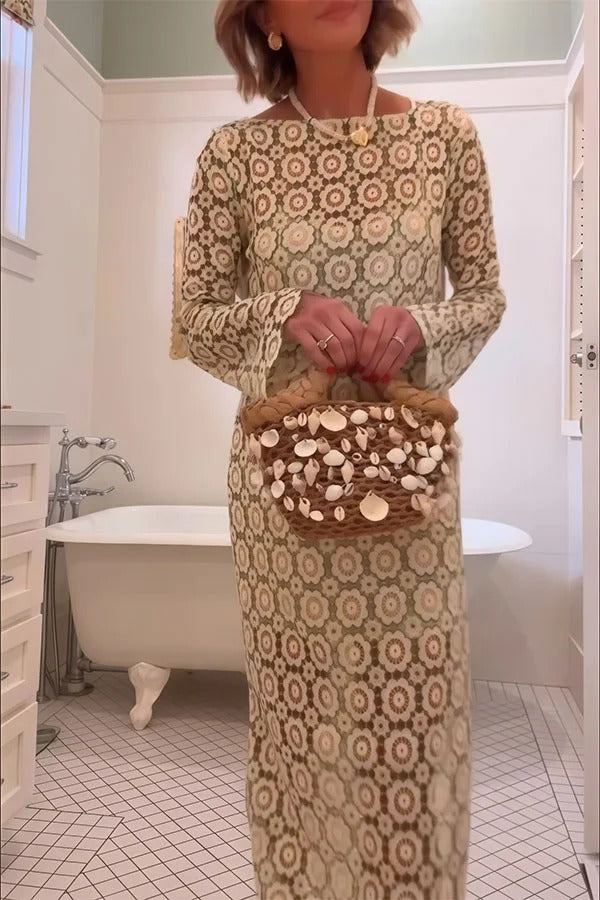 Women’s Floral Long Sleeve Midi Dress