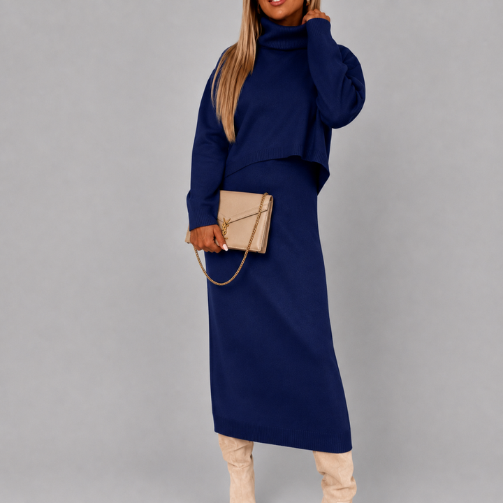 Women’s Knit Two Piece Sweater And Dress Set