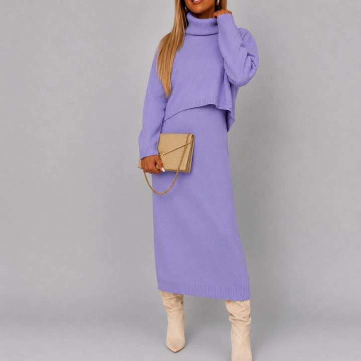 Women’s Knit Two Piece Sweater And Dress Set