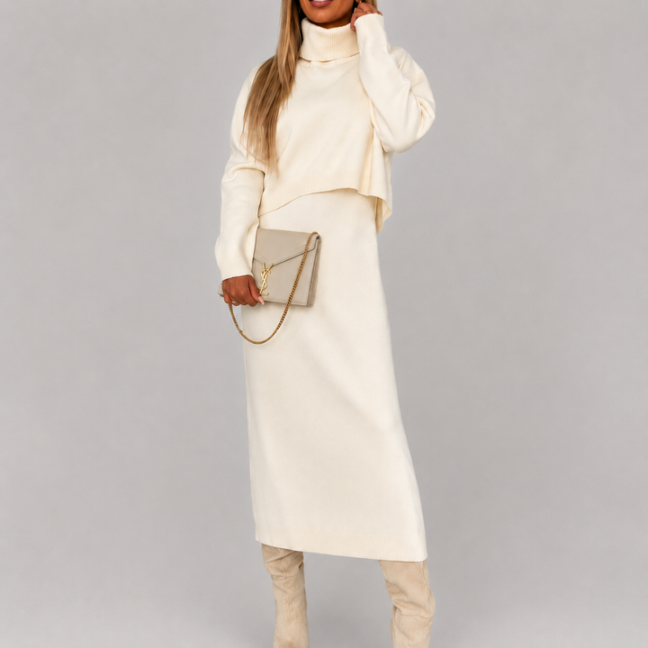 Women’s Knit Two Piece Sweater And Dress Set