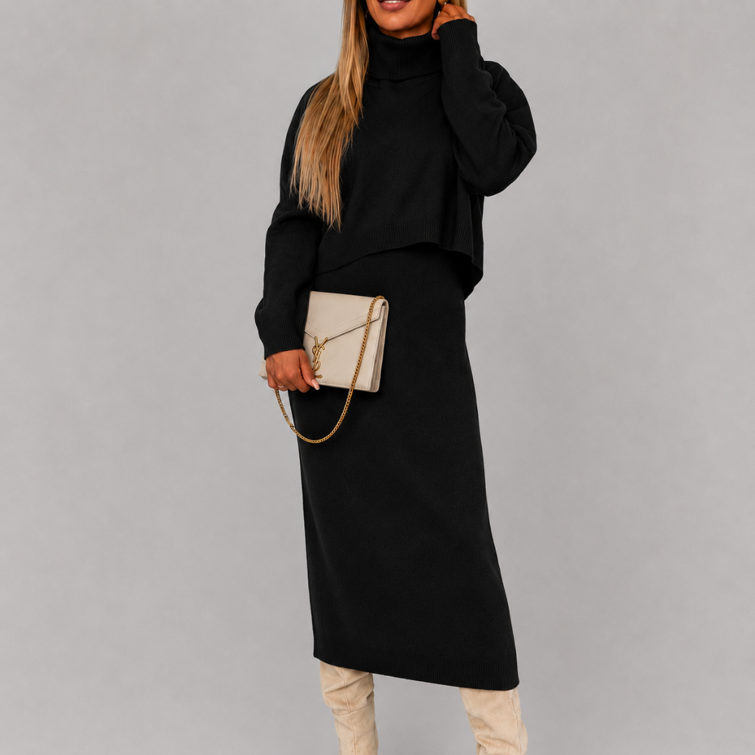 Women’s Knit Two Piece Sweater And Dress Set