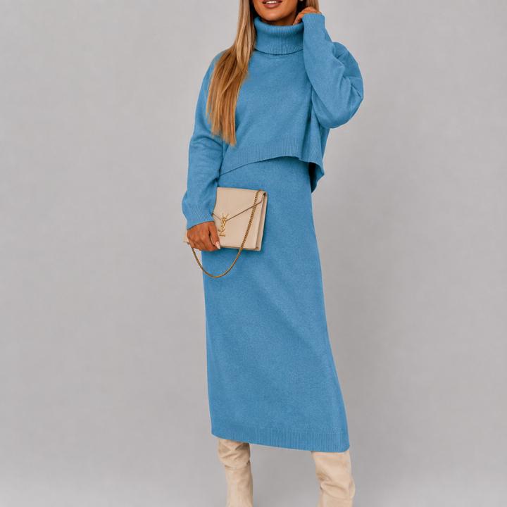 Women’s Knit Two Piece Sweater And Dress Set