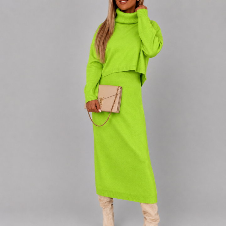 Women’s Knit Two Piece Sweater And Dress Set