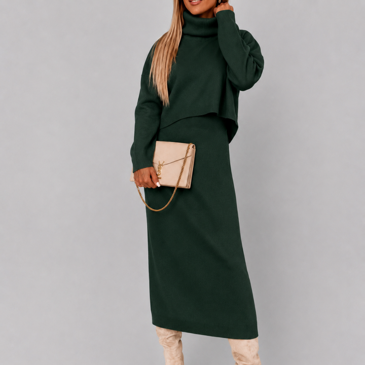 Women’s Knit Two Piece Sweater And Dress Set