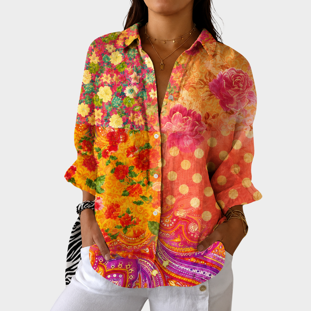 Women’s Lightweight Colorful Printed Blouse