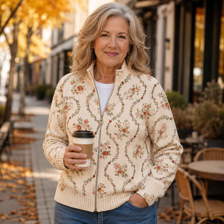 Women’s Lightweight Floral Zip Up Cardigan
