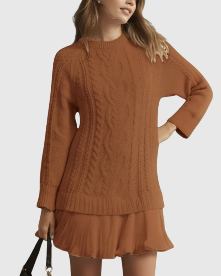 Women’s Classic Knit Long Sleeve Sweater Dress