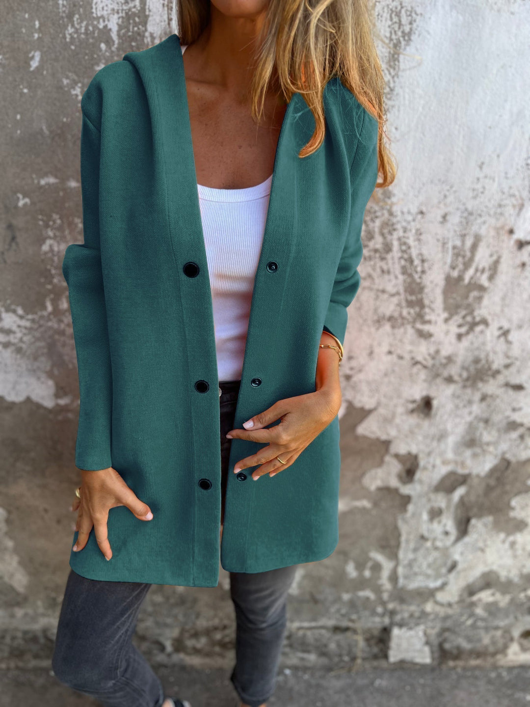 Women’s Button-Up Hooded Jacket