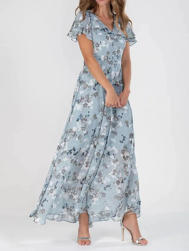 Women’s Ruched Empire Waist Evening Dress