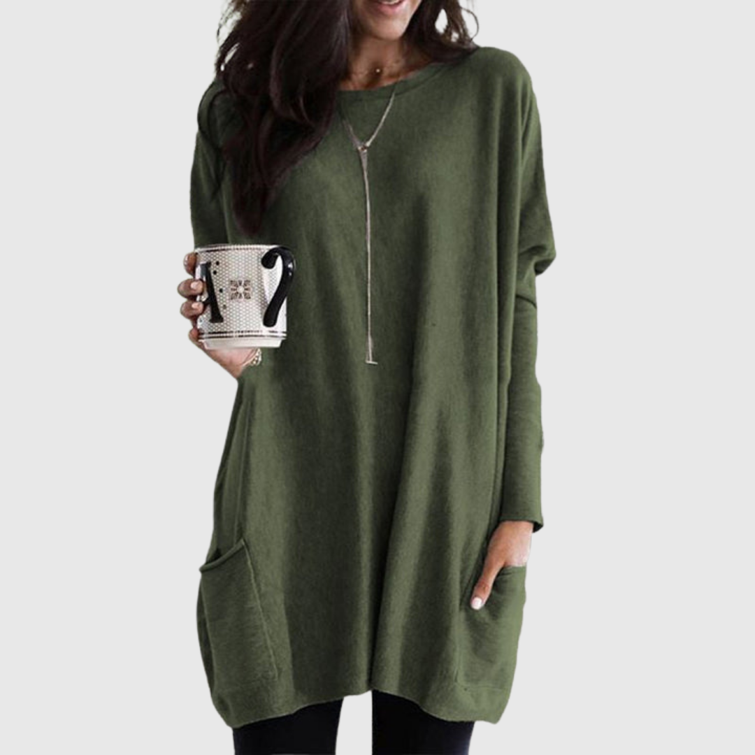 Women’s Relaxed Longline Pocket Tunic Top