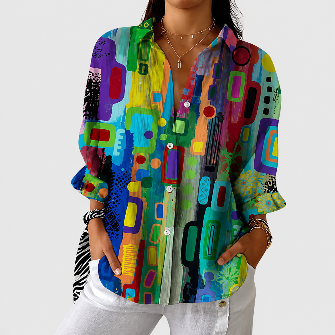 Women’s Lightweight Colorful Printed Blouse