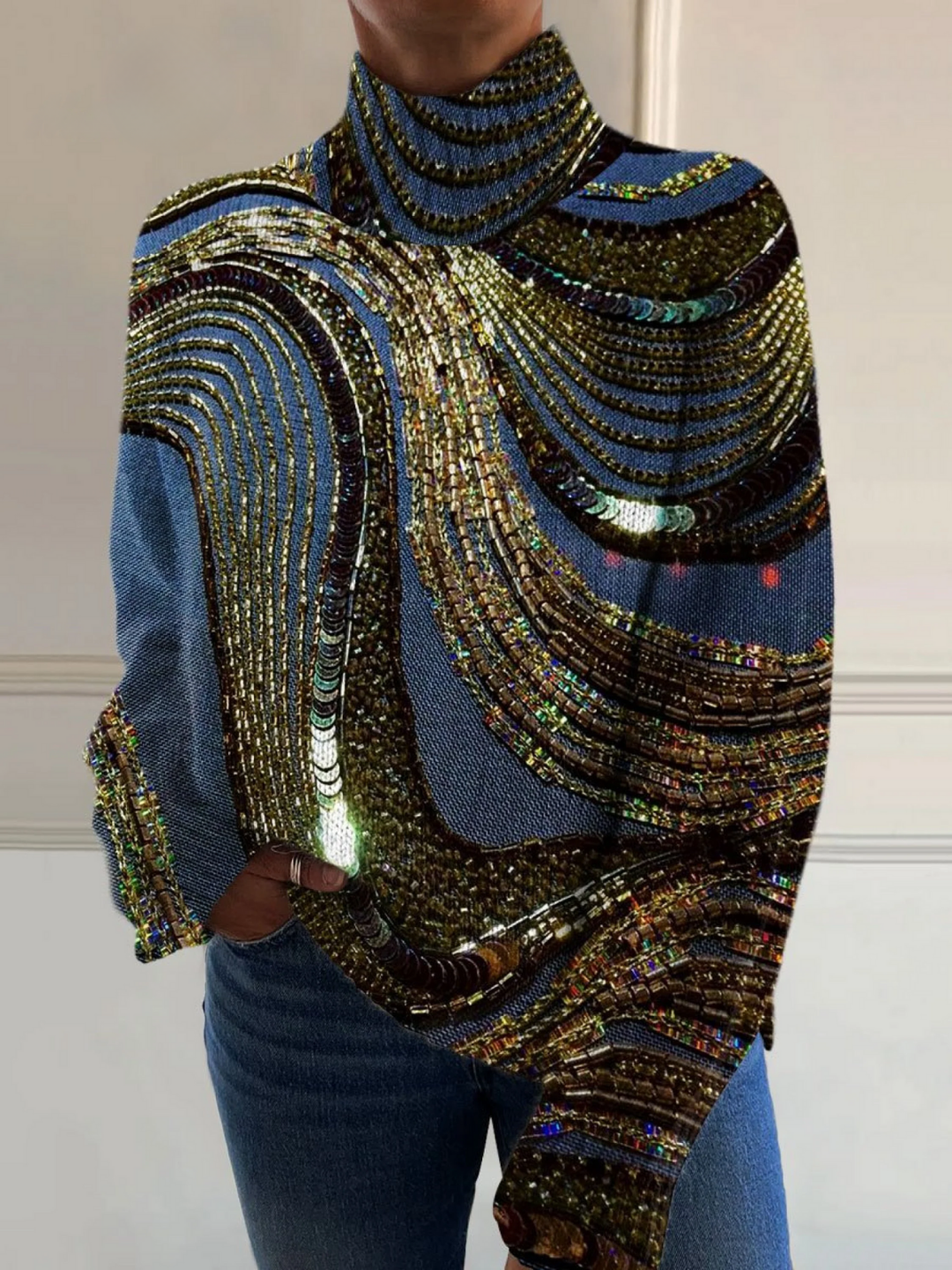 Women’s Christmas Turtleneck Pullover Sweater