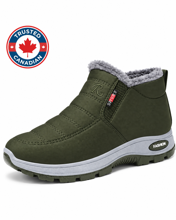 Women’s Quilted Slip-On Green Ankle Boots